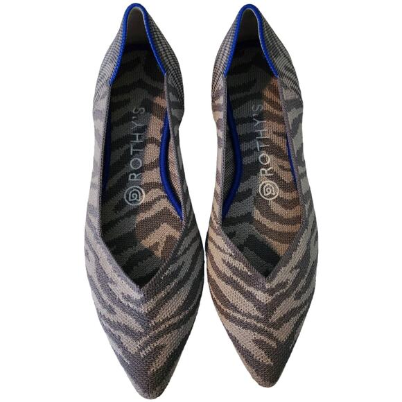 Rothy's Zebra Points Gray Size 8 - Picture 1 of 6